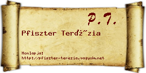 Pfiszter Terézia névjegykártya